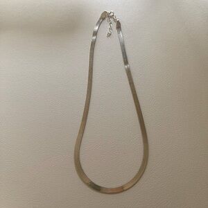 16” Sterling silver herringbone necklace